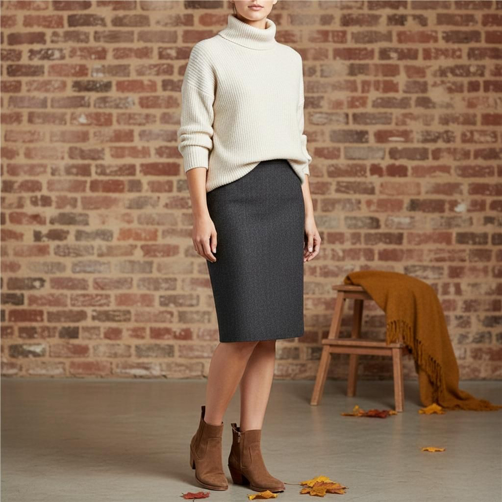 Shanel Sregier Blue Denim Pencil Skirt Size S